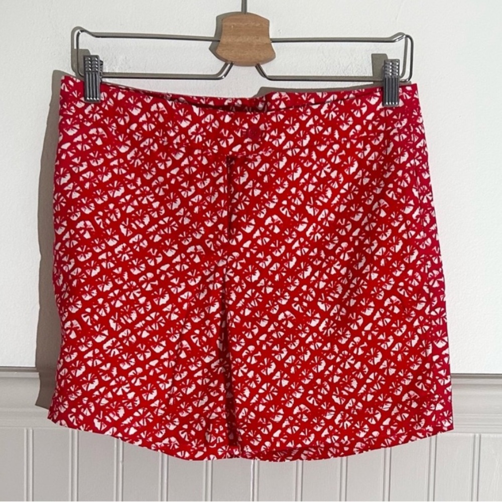 Kenar Size 6 Red and White Patterned Women Shorts